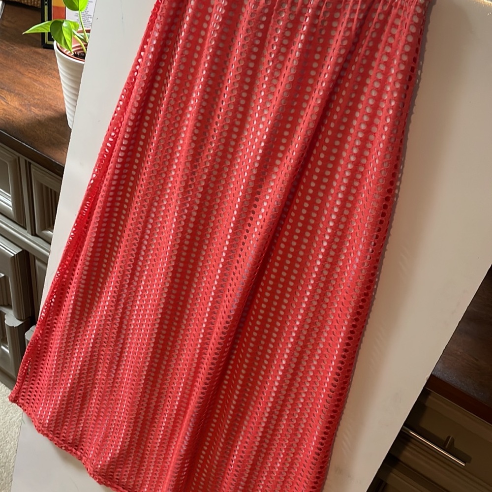 Unique Pink Mesh layered maxi skirt